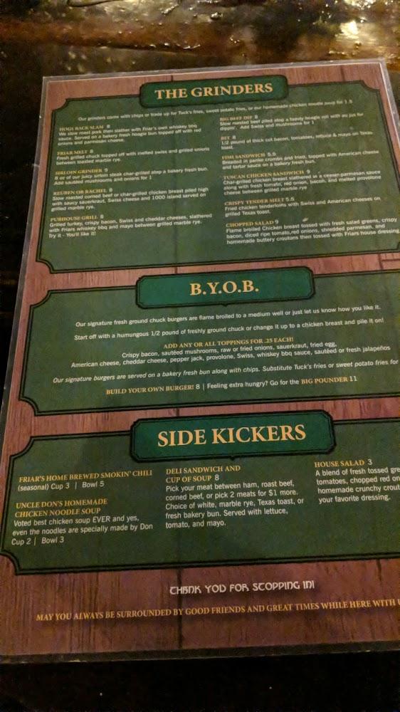 Friar's Menu image 2